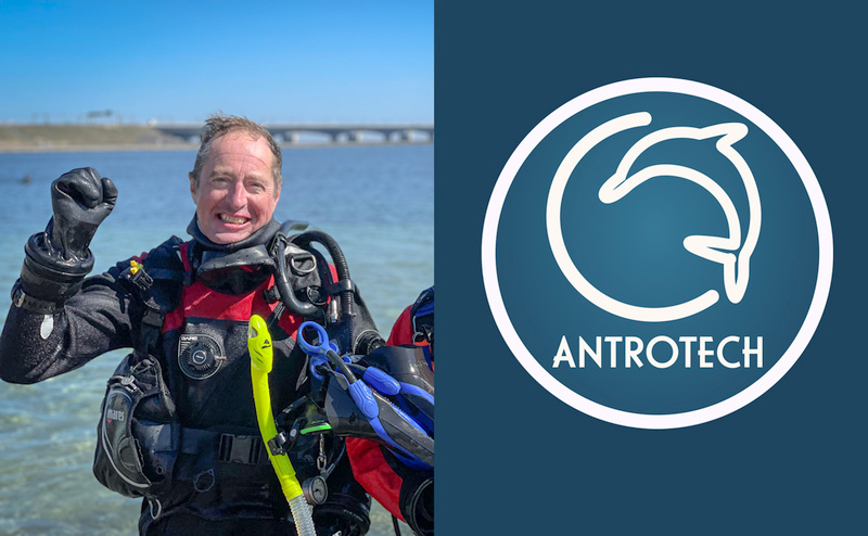 Claus having just completed his scuba diving instructor exam